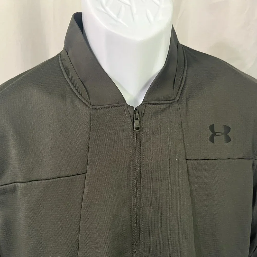 🏋️ Under Armour Men’s ColdGear 1/2 Zip Pullover Jacket Dark Green Medium M EUC